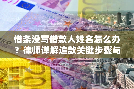 北京借条没写借款人姓名怎么办？律师详解追款关键步骤与证据链构建